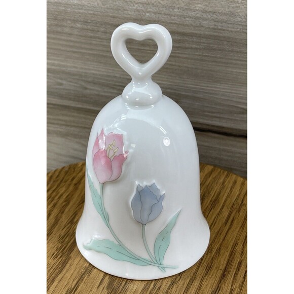 VTG Japan Floral, Tulip Porcelain Decorative Bell - Picture 1 of 9